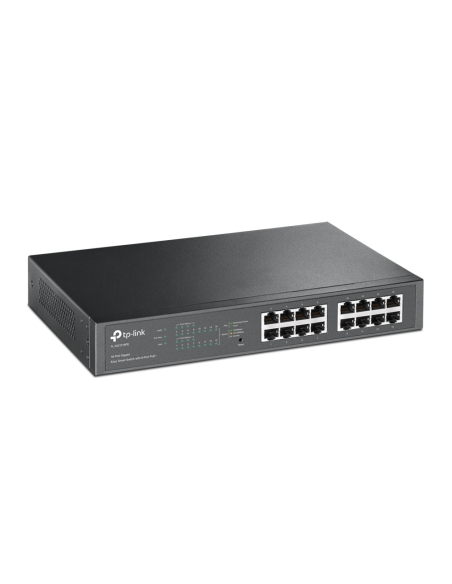 TP-Link TL-SG1016PE Gestionado L2 Gigabit Ethernet (10/100/1000) Energía sobre Ethernet (PoE) 1U Negro