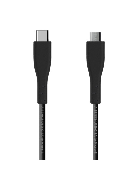 AISENS Cable USB 2.0 3A, tipo USB C/M - micro B/M, Negro, 1.0 m