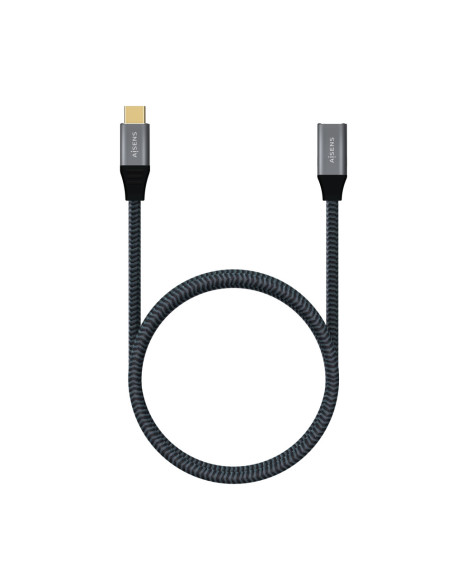 AISENS Cable USB 3.2 Gen2X2 Aluminio 20Gbps 5A 100W, Tipo USB-C/M-USB-C/H, Gris, 1.0M