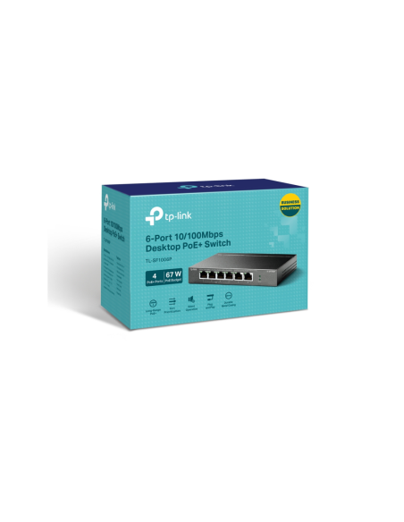 TP-Link TL-SF1006P switch No administrado Fast Ethernet (10/100) Energía sobre Ethernet (PoE) Negro