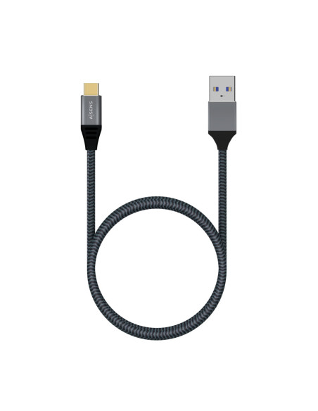 AISENS Cable USB 3.1 Gen2 Aluminio 10Gbps 3A, Tipo USB-C/M-A/M, Gris, 1.0M