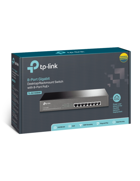 TP-Link TL-SG1008MP switch No administrado Gigabit Ethernet (10/100/1000) Energía sobre Ethernet (PoE) Negro