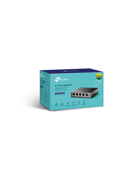 TP-Link TL-SG1005LP switch No administrado Gigabit Ethernet (10/100/1000) Energía sobre Ethernet (PoE) Negro