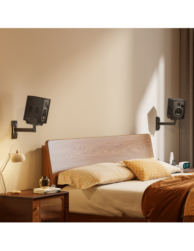 AISENS Soporte Universal De Pared Giratorio E Inclinable Para Altavoces, Negro