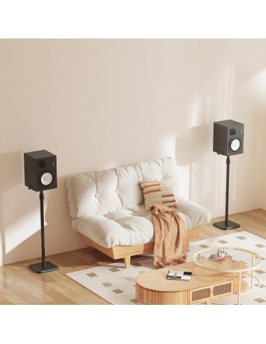 AISENS Soporte Universal De Suelo Giratorio E Inclinable Para Altavoces, Negro