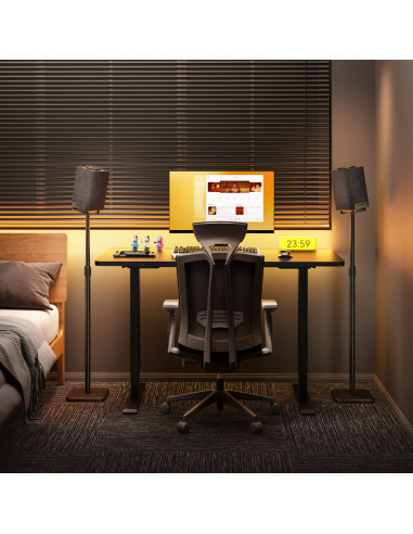 AISENS Soporte Universal De Suelo Giratorio E Inclinable Para Altavoces, Negro