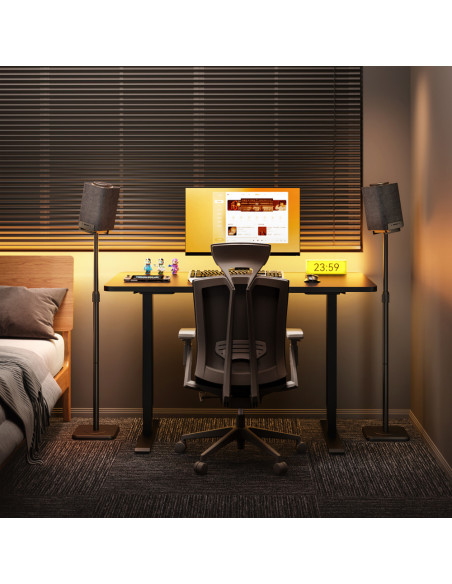 AISENS Soporte Universal De Suelo Giratorio E Inclinable Para Altavoces, Negro