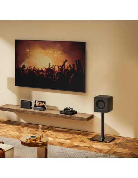 AISENS Soporte Universal De Suelo Para Altavoces, Negro