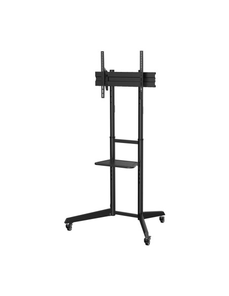 AISENS Soporte de Suelo ECO con Rueda, Bandeja para DVD para Monitor/TV 50Kg de 37-70, Negro