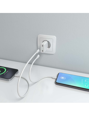 AISENS ASCH-30W2P048-W cargador de dispositivo móvil Cámara digital, MP3, MP4, Teléfono móvil, Navegante, Portátil, Consola de j