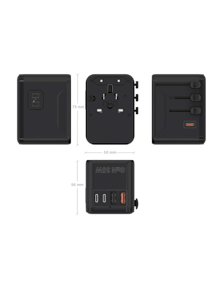 AISENS ASPS-2A3C09-BK cargador de dispositivo móvil Corriente alterna Carga rápida Interior