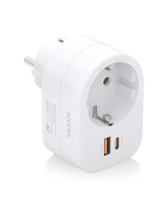 AISENS ASPS-1A1C06-W cargador de dispositivo móvil Universal Blanco Corriente alterna Carga rápida Interior