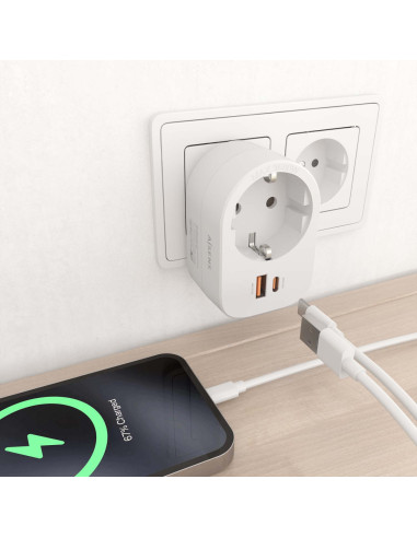 AISENS ASPS-1A1C06-W cargador de dispositivo móvil Universal Blanco Corriente alterna Carga rápida Interior