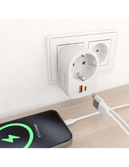 AISENS ASPS-1A1C06-W cargador de dispositivo móvil Universal Blanco Corriente alterna Carga rápida Interior