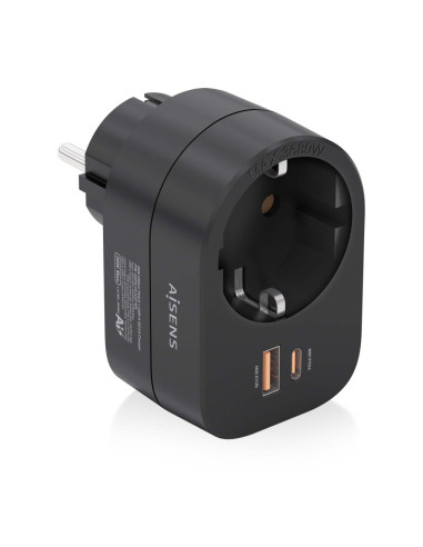 AISENS ASPS-1A1C07-BK cargador de dispositivo móvil Universal Corriente alterna Carga rápida Interior
