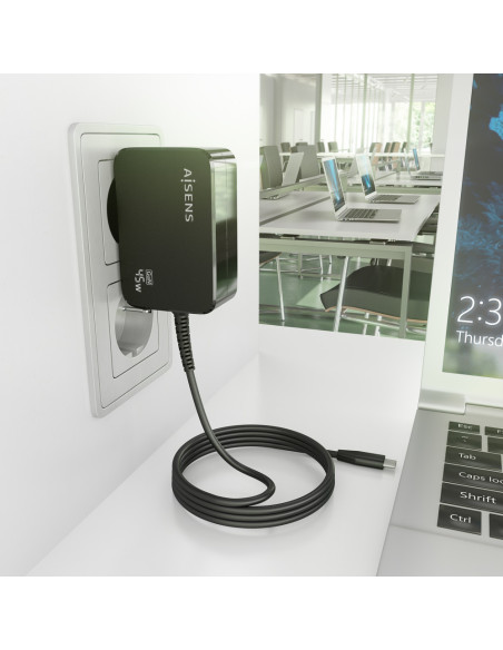 AISENS ASCH-1PD45WL032-BK cargador de dispositivo móvil Universal Corriente alterna Interior