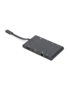 AISENS ASUC-6P019-GR base para portátil y replicador de puertos Alámbrico USB 3.2 Gen 1 (3.1 Gen 1) Type-C