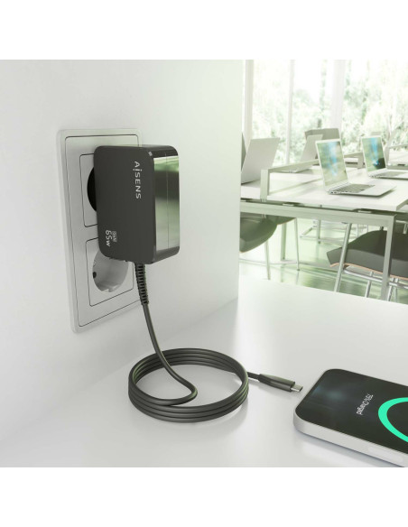 AISENS ASCH-1PD65WL033-BK cargador de dispositivo móvil Universal Corriente alterna Interior