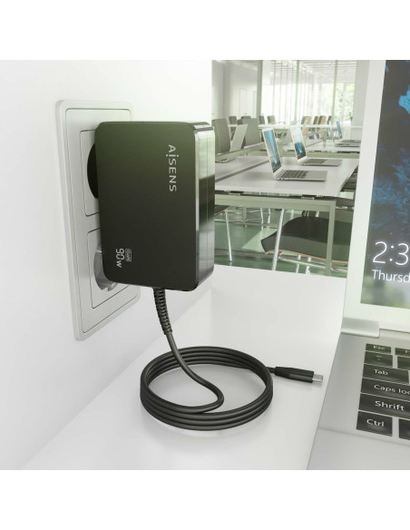 AISENS ASCH-1PD90WL034-BK cargador de dispositivo móvil Universal Negro Corriente alterna Interior