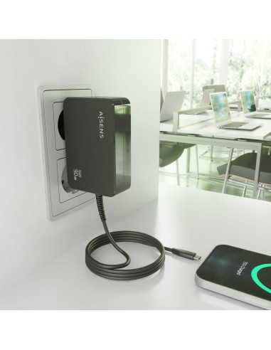 AISENS ASCH-1PD90WL034-BK cargador de dispositivo móvil Universal Negro Corriente alterna Interior
