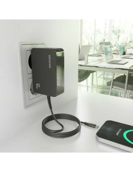 AISENS ASCH-1PD90WL034-BK cargador de dispositivo móvil Universal Negro Corriente alterna Interior