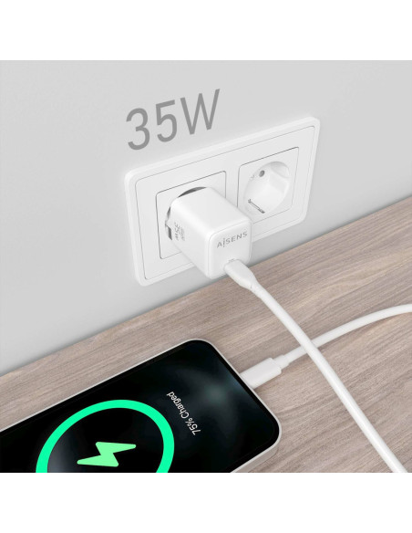 AISENS ASCH-35W1P016-W cargador de dispositivo móvil Universal Corriente alterna Carga rápida Interior