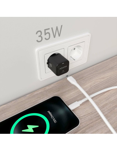 AISENS ASCH-35W1P023-BK cargador de dispositivo móvil Universal Corriente alterna Carga rápida Interior