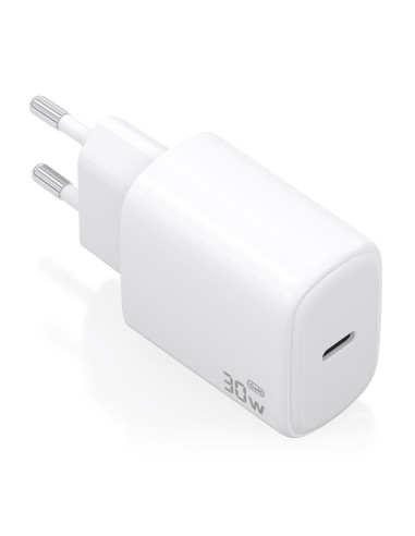 AISENS Cargador GaN 30W, 1xUSB-C PD3.0, Blanco