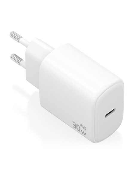AISENS Cargador GaN 30W, 1xUSB-C PD3.0, Blanco