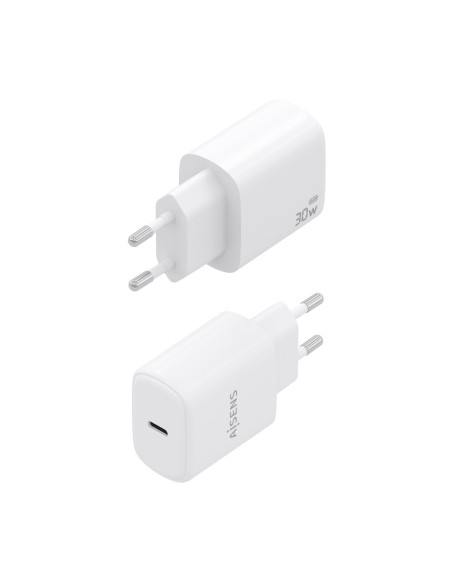 AISENS Cargador GaN 30W, 1xUSB-C PD3.0, Blanco