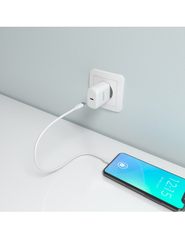 AISENS Cargador GaN 30W, 1xUSB-C PD3.0, Blanco