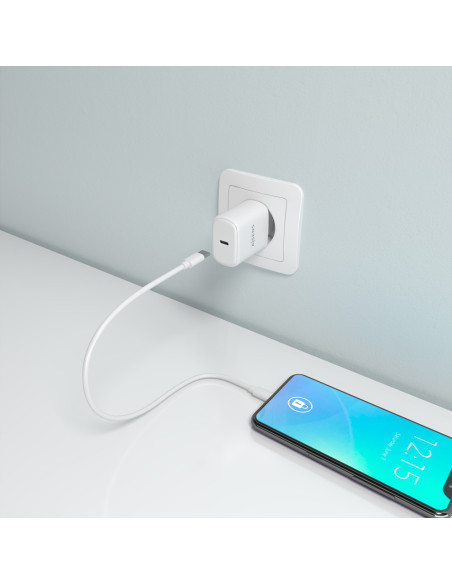 AISENS Cargador GaN 30W, 1xUSB-C PD3.0, Blanco