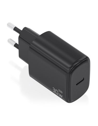 AISENS Cargador GaN 30W, 1xUSB-C PD3.0, Negro