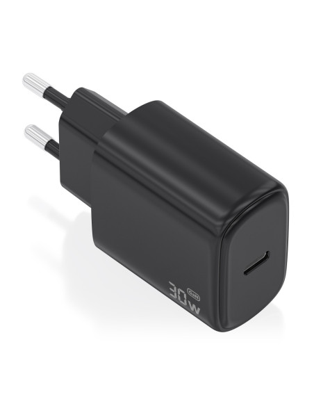 AISENS Cargador GaN 30W, 1xUSB-C PD3.0, Negro