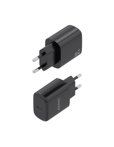 AISENS Cargador GaN 30W, 1xUSB-C PD3.0, Negro