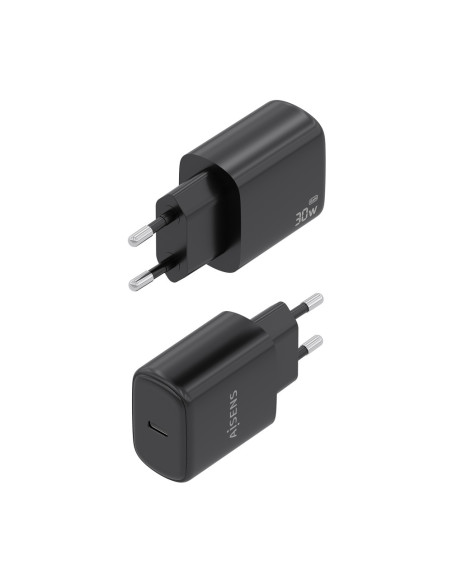 AISENS Cargador GaN 30W, 1xUSB-C PD3.0, Negro