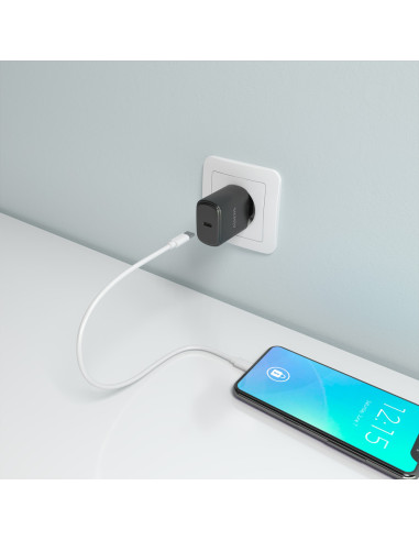 AISENS Cargador GaN 30W, 1xUSB-C PD3.0, Negro