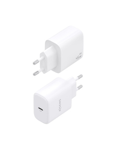 AISENS Cargador GaN 45W, 1xUSB-C PD3.0, Blanco