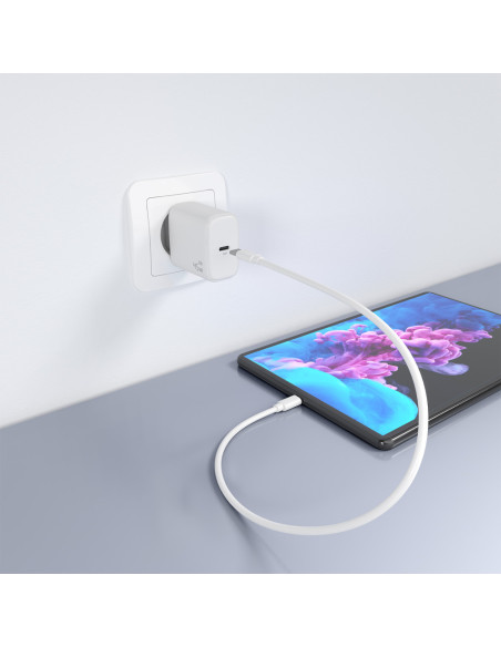 AISENS Cargador GaN 45W, 1xUSB-C PD3.0, Blanco