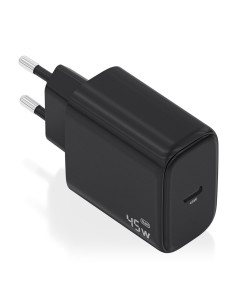AISENS Cargador GaN 45W, 1xUSB-C PD3.0, Negro