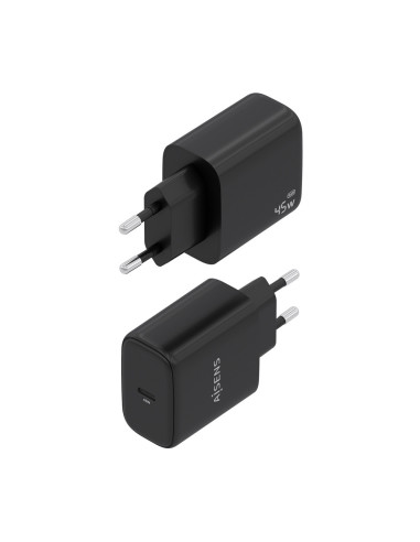 AISENS Cargador GaN 45W, 1xUSB-C PD3.0, Negro
