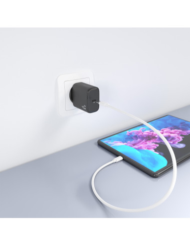 AISENS Cargador GaN 45W, 1xUSB-C PD3.0, Negro