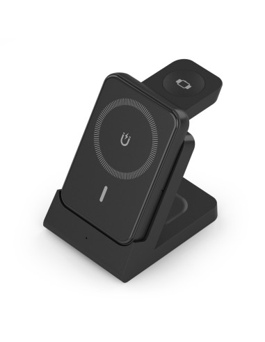 AISENS ASCH-15W4WC064-BK cargador de dispositivo móvil Auriculares, Smartphone, Reloj inteligente Cargador inalámbrico Interior