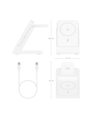 AISENS ASCH-15W4WC063-W cargador de dispositivo móvil Auriculares, Smartphone, Reloj inteligente Cargador inalámbrico Interior
