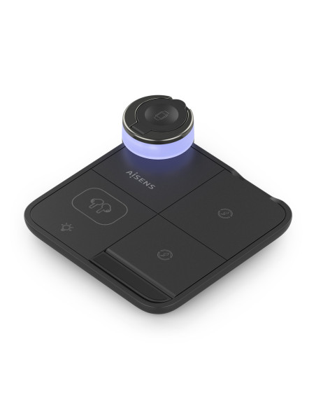 AISENS ASCH-15W4WC062-BK cargador de dispositivo móvil Auriculares, Smartphone, Reloj inteligente Cargador inalámbrico Interior