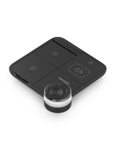 AISENS ASCH-15W4WC062-BK cargador de dispositivo móvil Auriculares, Smartphone, Reloj inteligente Cargador inalámbrico Interior
