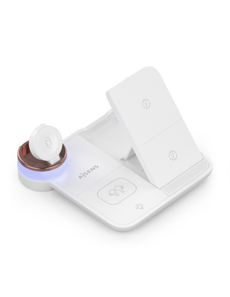 AISENS ASCH-15W4WC061-W cargador de dispositivo móvil Auriculares, Smartphone, Reloj inteligente Cargador inalámbrico Interior