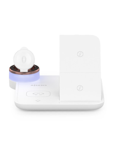 AISENS ASCH-15W4WC061-W cargador de dispositivo móvil Auriculares, Smartphone, Reloj inteligente Cargador inalámbrico Interior