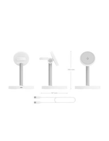 AISENS ASCH-15W3WC065-W cargador de dispositivo móvil Auriculares, Smartphone, Reloj inteligente Cargador inalámbrico Interior