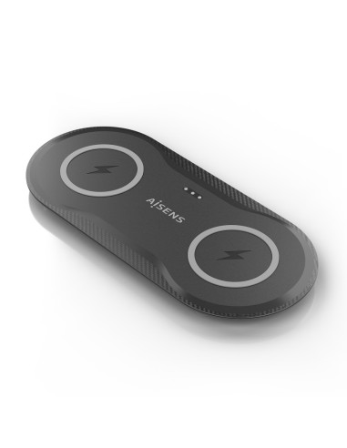 AISENS ASCH-15W2WC060-BK cargador de dispositivo móvil Auriculares, Smartphone Cargador inalámbrico Interior